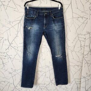 John Varvatos USA Stretch Denim Distressed Mid Rise Skinny Jeans